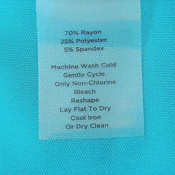 Talbots Turquoise Pleated V-neck Cap Sleeve Dress Size 14 - Picture 8 of 8